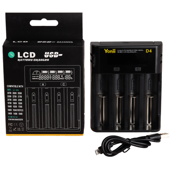 D4 charger (four bay battery charger)